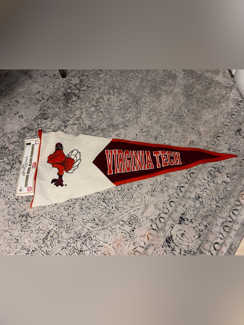 Virginia Tech Hokies NCAA Embroidered Wool Pennant 18”X 40”